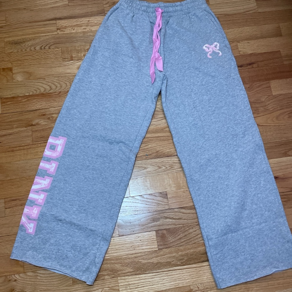 Victoria's Secret Gray Lounge Pants with Pink Accents